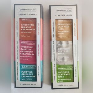 SET of 6- Global Beauty Care Cream and Clay Face Mask Set